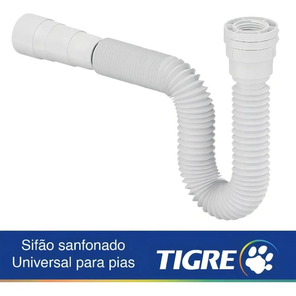5X Sifão Flexível Ajustável Multiuso Pia/Lavatório/Tanque Ti