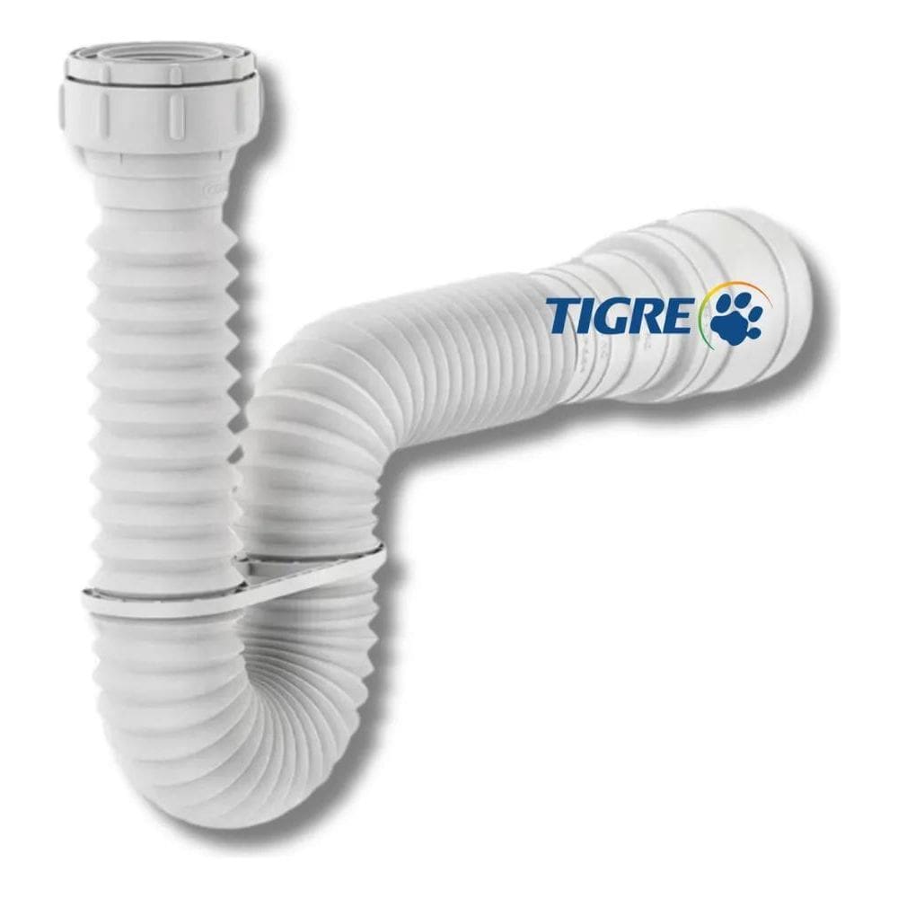 5X Sifão Para Pia Multiuso Ajustável Tigre Cor Branco