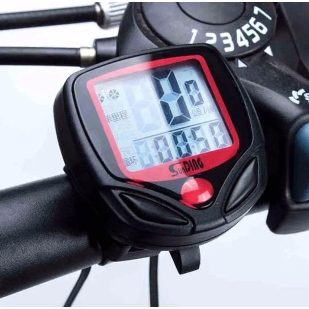 5X Velocímetro Digital Bike A Prova D`Agua Com Fio 15 Funçao