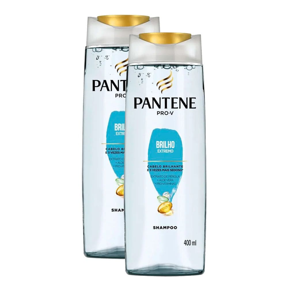 Kit 2 Shampoo Pantene Brilho Extremo 400ml