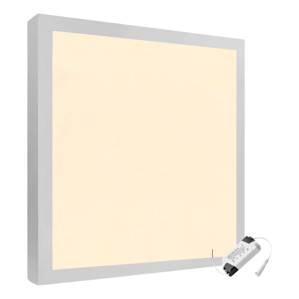 5X Plafon Painel Led 25W  24  Sobrepor Quadrado 3000K Quent