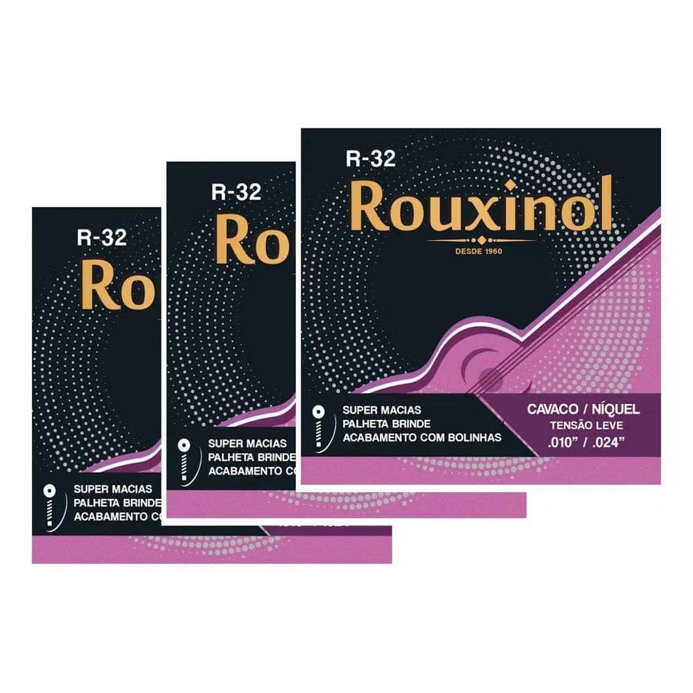 5X Kit 3 Encordoamentos Aço Cavaco Cavaquinho Leve Rouxinol