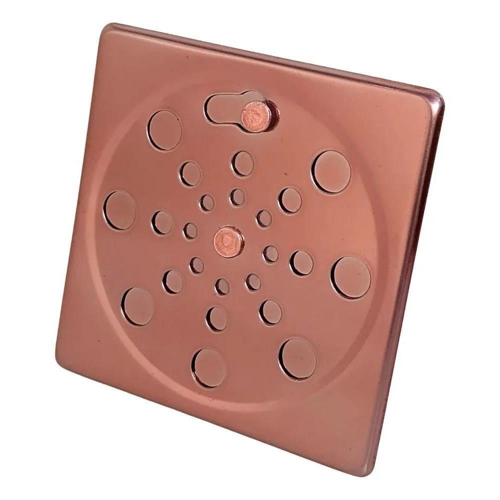 5X Tampa Para Ralo Grelha Quadrado 10Cm Abre/ Fecha - Rose