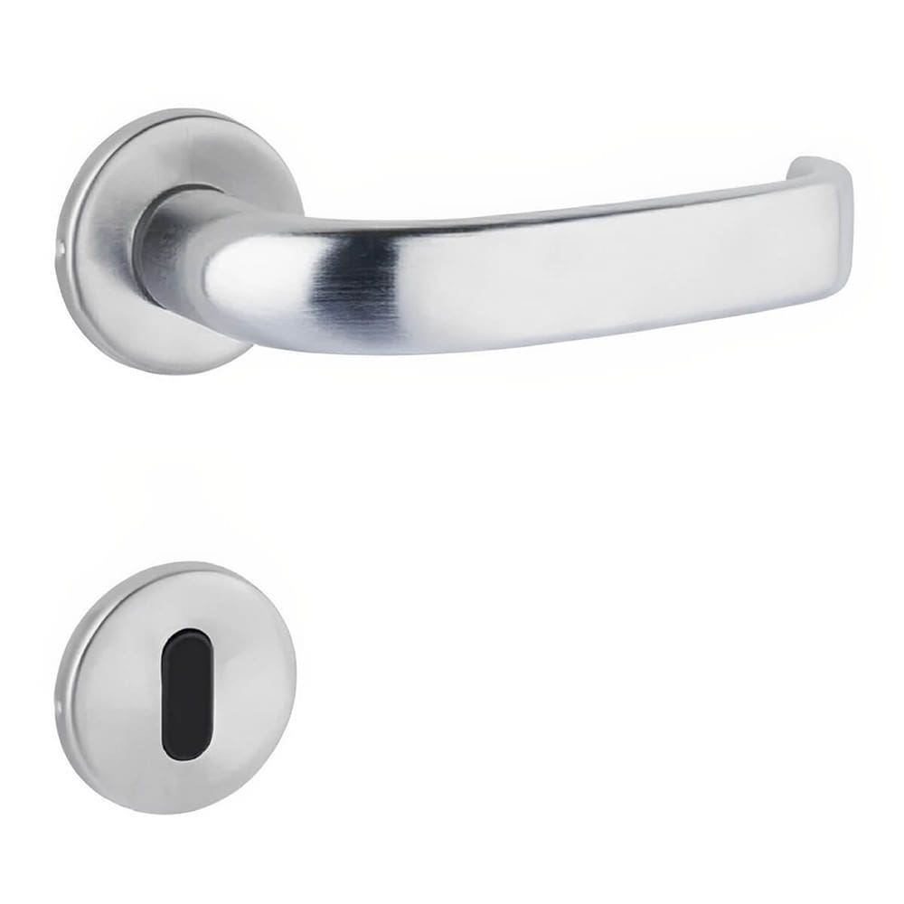 Conjunto de Fechadura 236 em Zamac Interna ST1 40 Roseta 323 de Inox Cromado Acetindado - 18015028-6 - LA Fonte