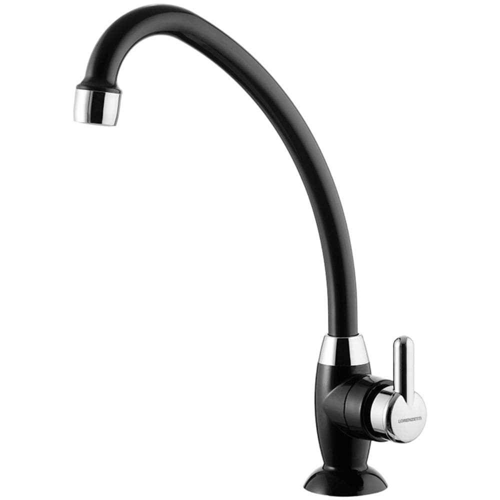 Torneira de Mesa para Cozinha com Bica Móvel 1167 F31 Preto Cromado - 7111067 - LORENZETTI