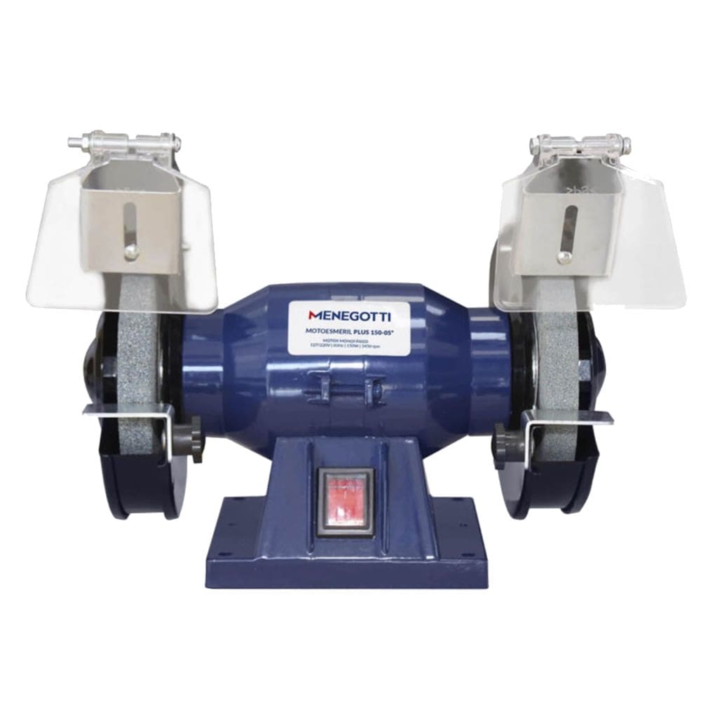 Moto Esmeril Plus 150-05”” Mono 1/2 CV 110/220 Volts 150 Watts - 40760114 - MENEGOTTI