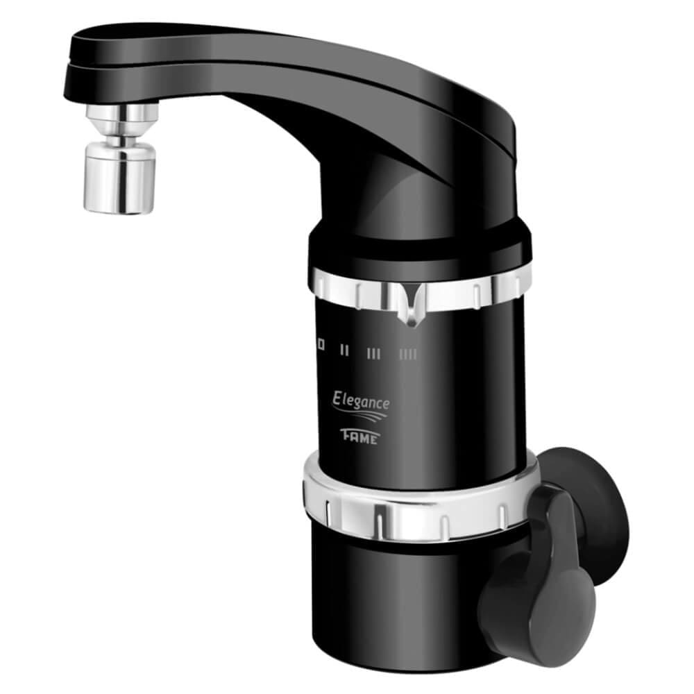 Torneira Elétrica 4 Temperaturas Elegance Preta de Parede 110 Volts e 4.800 Watts - 1039941 - FAME