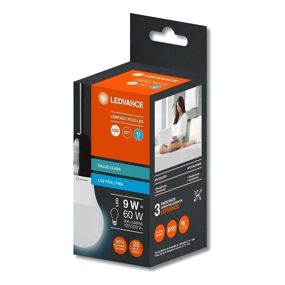 5X Kit 5 Lampadas Led Bulbo E27 9W 3000K / 4000K / 6500K Osr