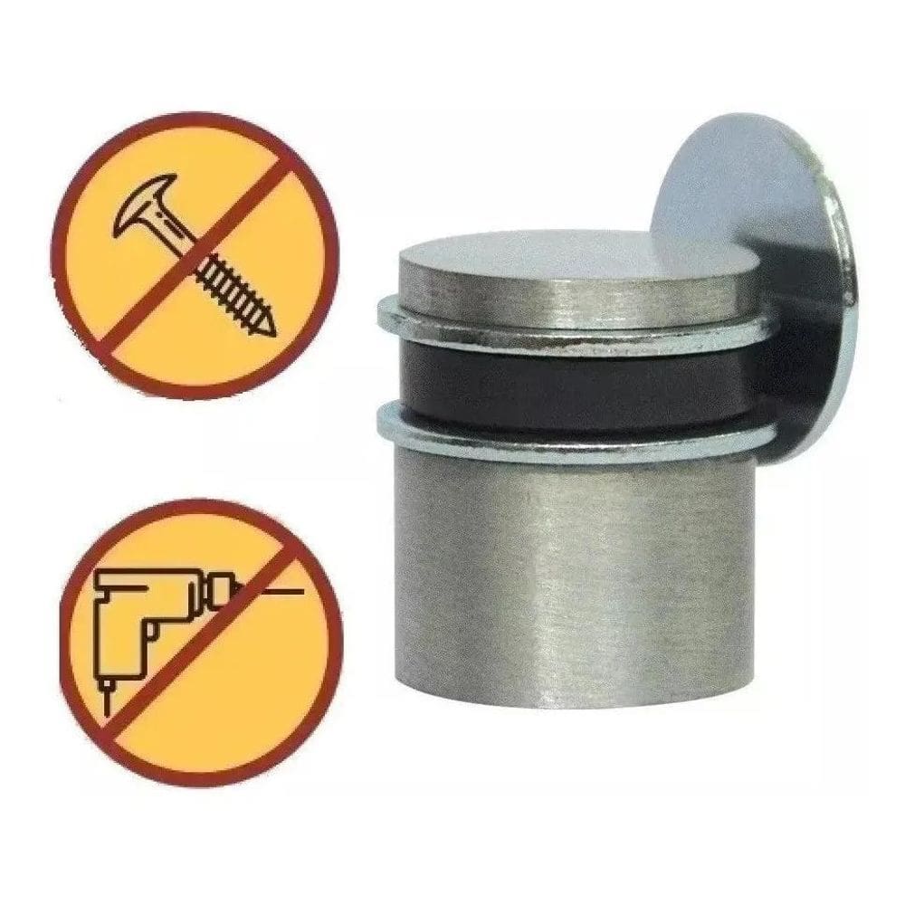 5X Prendedor Magnético Para Porta Fixação Sem Furos Escovado