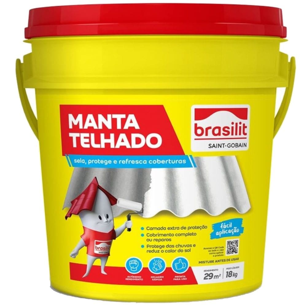 Manta líquida Branca de Telhado 18 Kilos - 0032.00000.0018BA - BRASILIT