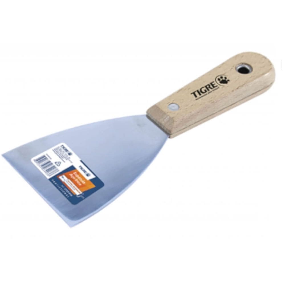 Espátula de Aço Inox com Cabo de Madeira 1.1/2””- 62153006 - PINCÉIS TIGRE