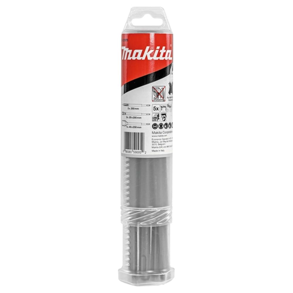 Conjunto de Cinzéis Autoafiável SDS-Plus com 5 Peças - E-13188 - MAKITA