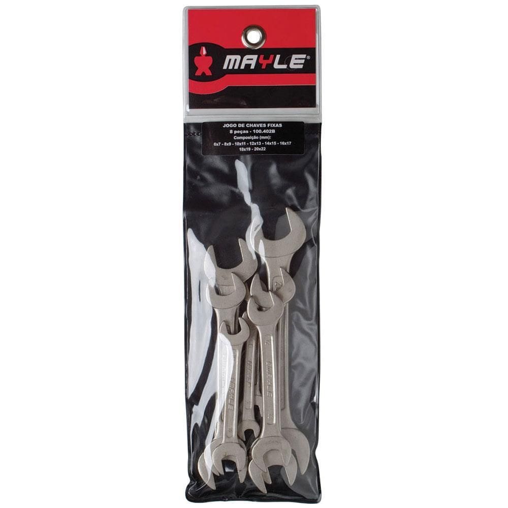 Jogo de Chave Fixa 2000 de 6 a 22 mm Com 8 Peças CRV - 300402B - BELZER