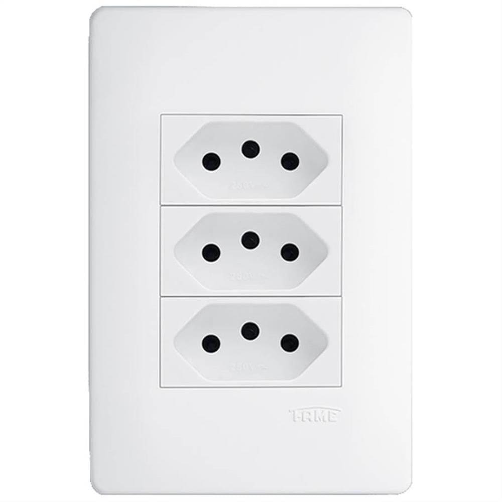 3 Tomadas Habitat 2P+T 10A 250 Volts - 3126 - FAME