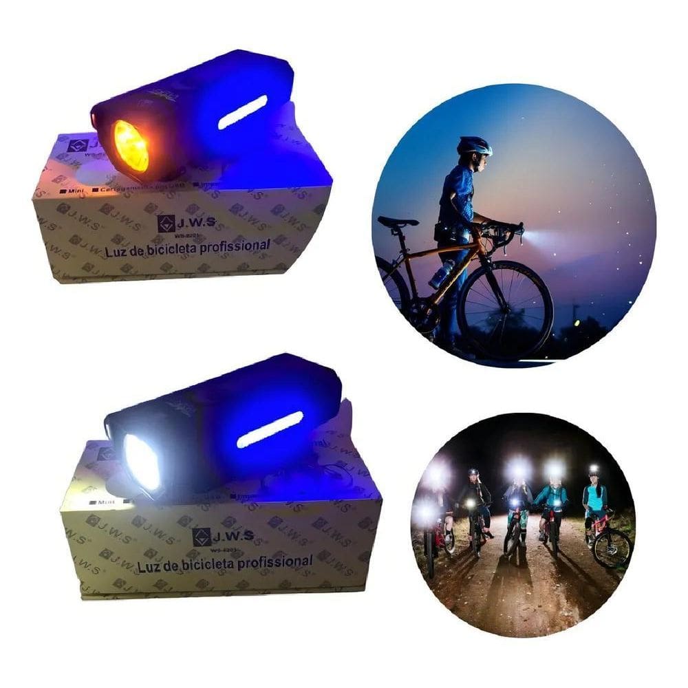 5X Farol De Led Usb Profissional Bike Trilha Jws Luz Bicicle