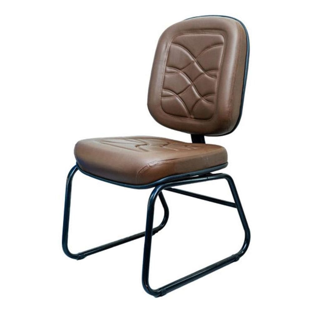 Cadeira Escritório Marrom Costura Artesanal Qualidade Beleza