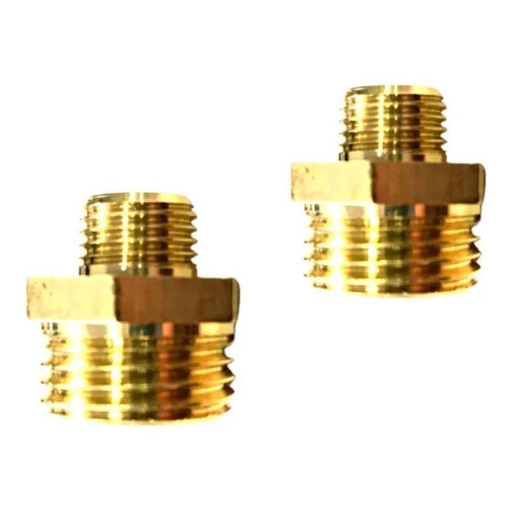 5X 2 Peças Niple Redução Conexão Latão 1/2 - 3/8 Rosca Bsp -
