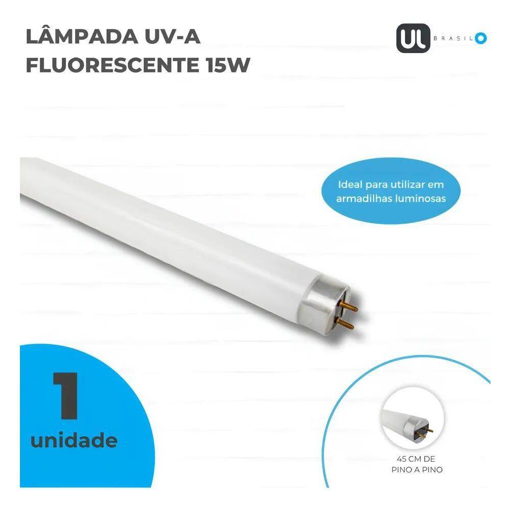 5X Lâmpada Uv-A 15W Para Armadilha Pega Mata Mosca Mosquito