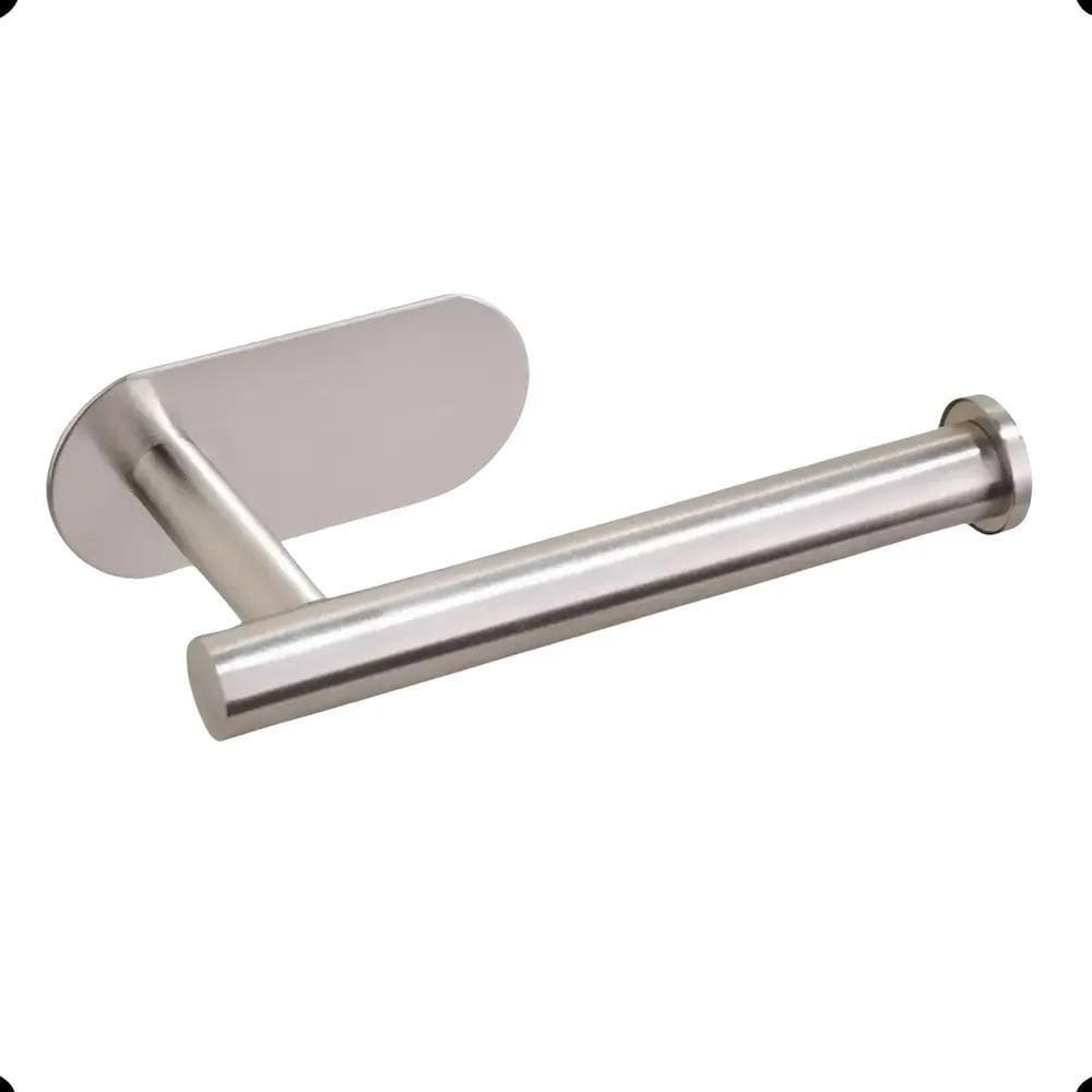 5X Porta Papel Higiênico De Inox Alto Adesivo Fácil Instalaç