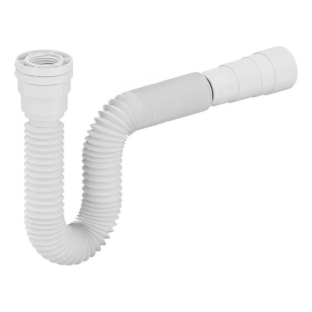 5X Sifão Sanfonado Universal Branco Luconi