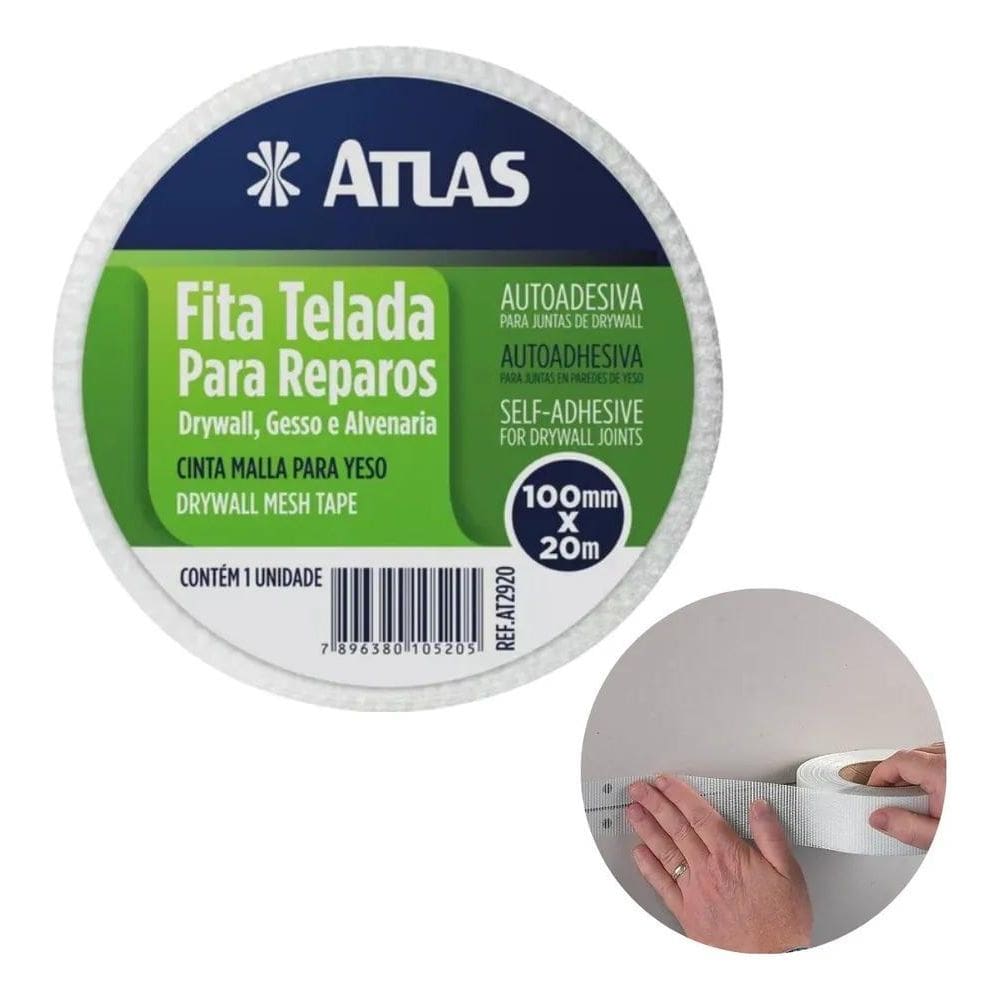 5X Fita Telada Para Drywall Gesso Autoadesiva 100Mm X 20M At