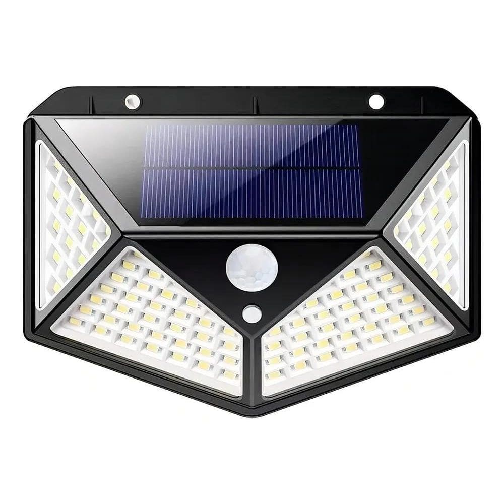 5X Luminária Solar Parede Crepuscular Sensor Jardim Piscina
