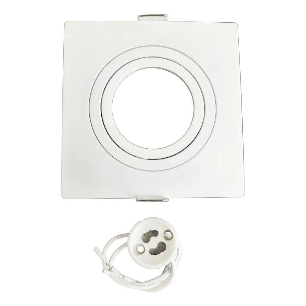 5X Spot De Embutir Dicroica Quadrado Mr16 Face Plana Branco