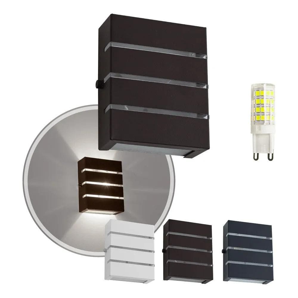 5X Arandela Slim Alumínio 3 Frisos Externa + Led G9 5W St277