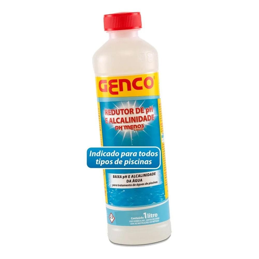 5X Redutor De Ph E Alcalinidade Genco Ph Menos Piscina 1 Lit
