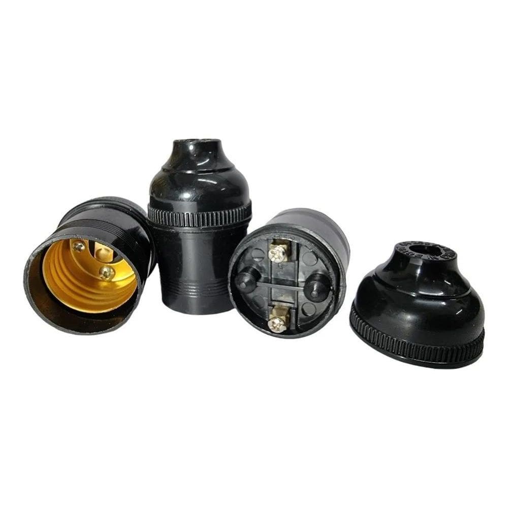 5X 10 Peças Soquete Preto E27 Bocal Para Teto Instalações