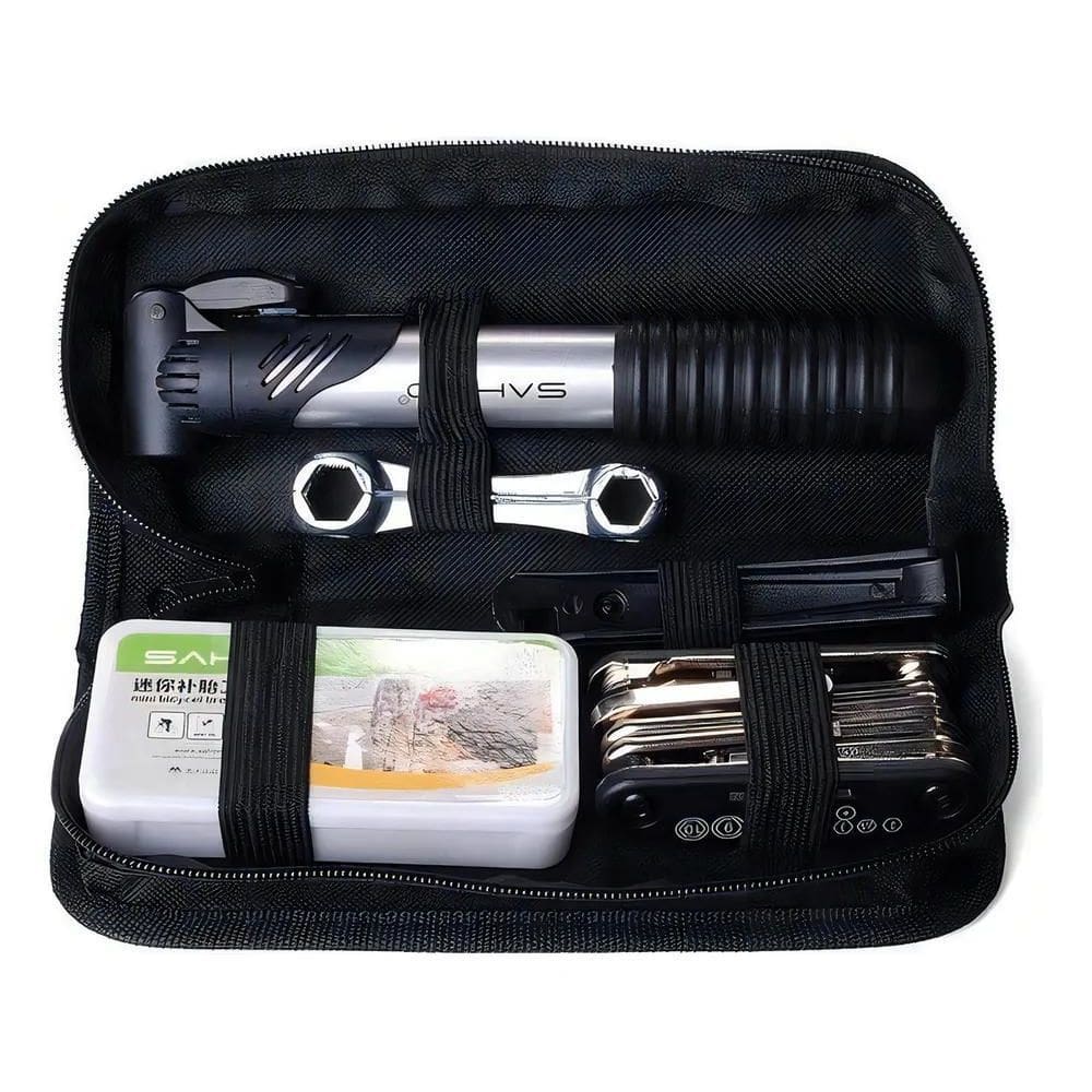 5X Kit Ferramentas Bike Chaves Remendo Reparo Pneu Bolsa Qua