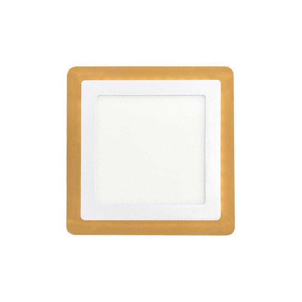 Plafon Led Dual Color 12W+4W Embutir Quadrado