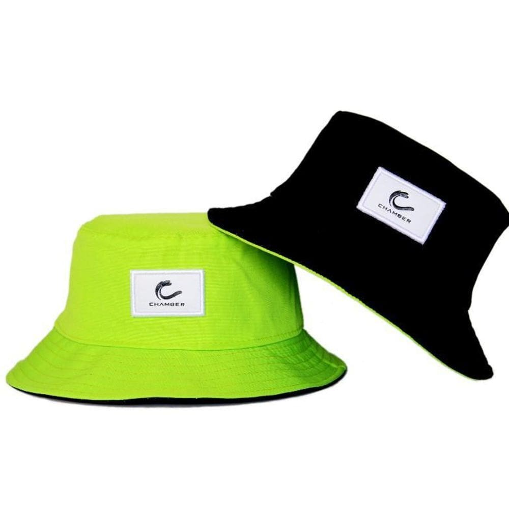 Bucket Hat Dupla Face Chamber - Preto E Verde