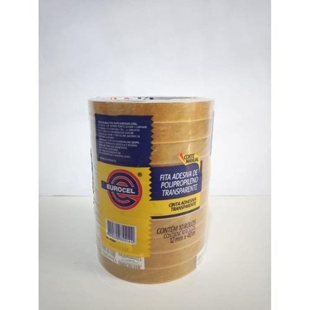 Fita Transparente Adesiva Durex 12X40 - 10Rolos