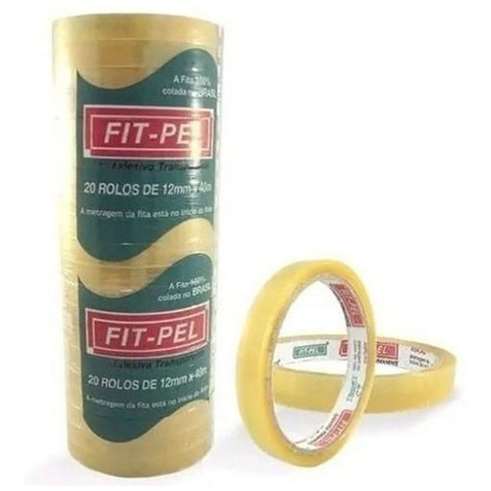 Fita Adesiva Durex Transparente 12Mm X 40M Rolo Com 20Un