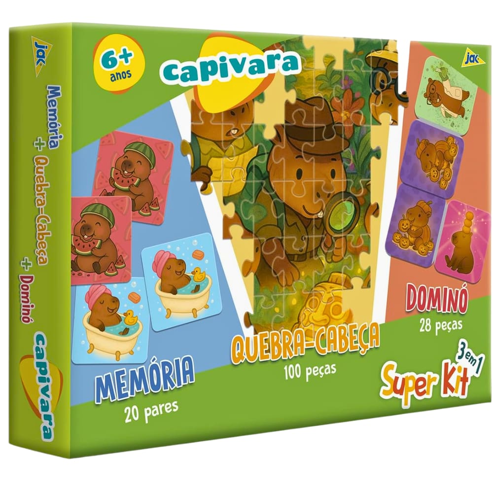 Jogo de Tabuleiro Super Kit Diversos Jogos Capivara Toyster