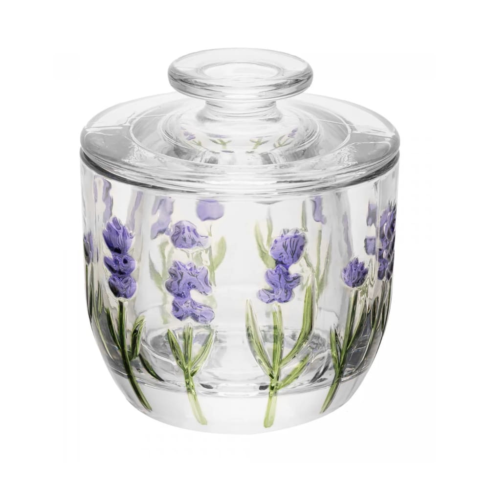 Manteigueira Francesa Hand Painting Lavanda Cristal Lyor