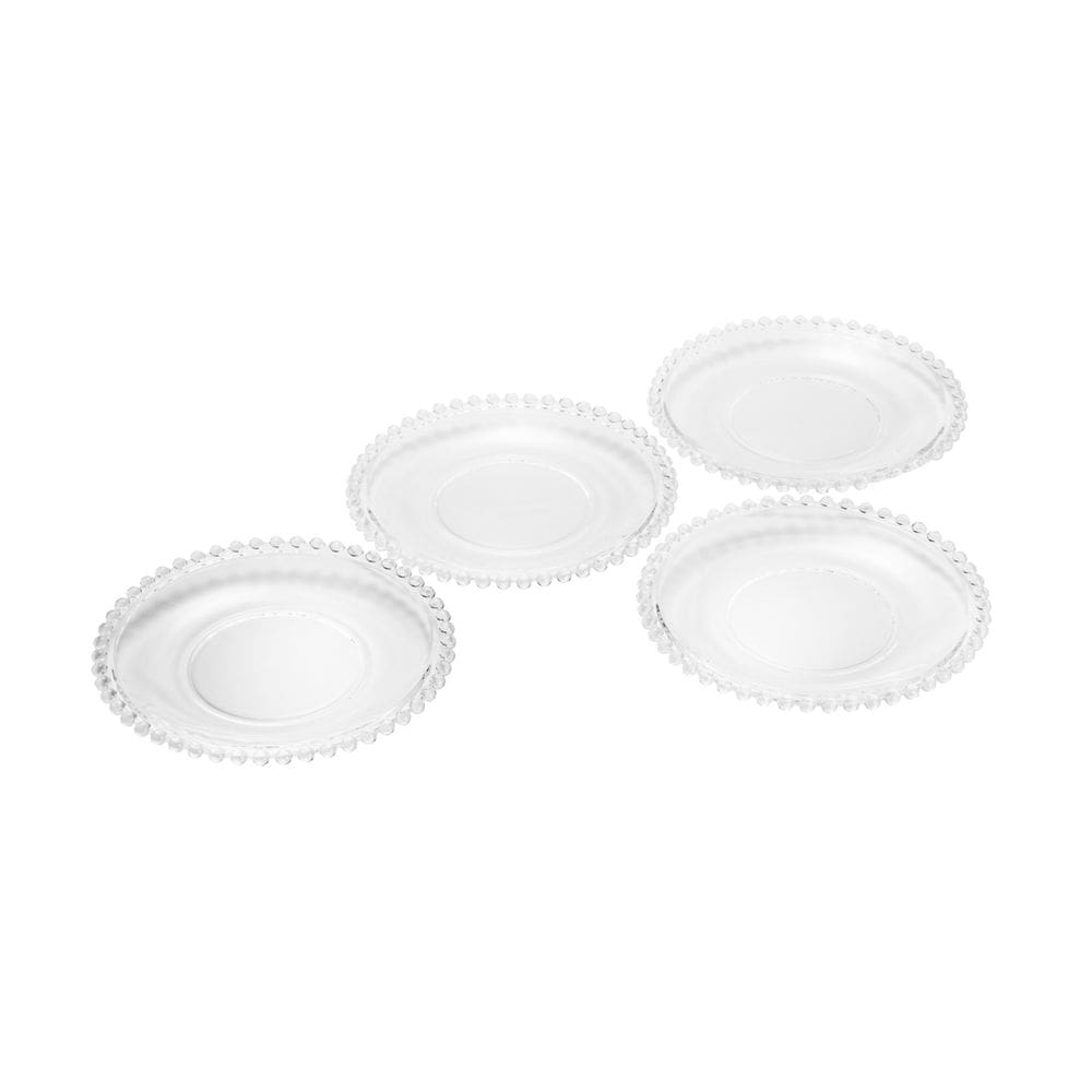 Jogo de 4 Pratos em Cristal Para Sobremesa 20cm Pearl Wolff