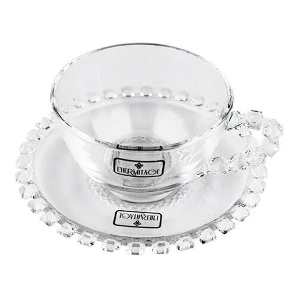 Jogo 4 Xícaras Para Chá 200ml Cristal Diamante L`hermitage