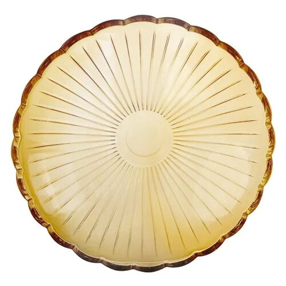 Centro De Mesa Dubois Em Cristal Ø32x7cm Âmbar L`hermitage