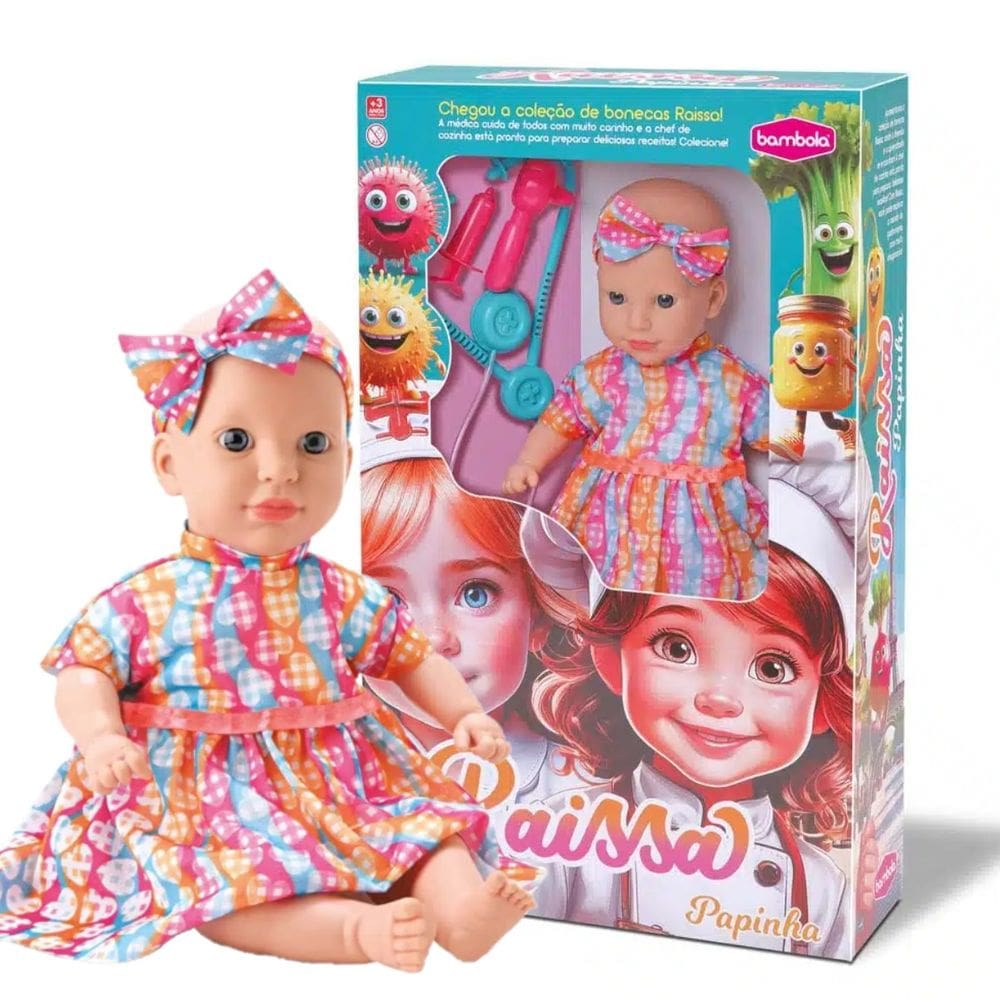 Boneca Raissa Médica Menina Bebê Doutora Bambola Brinquedo