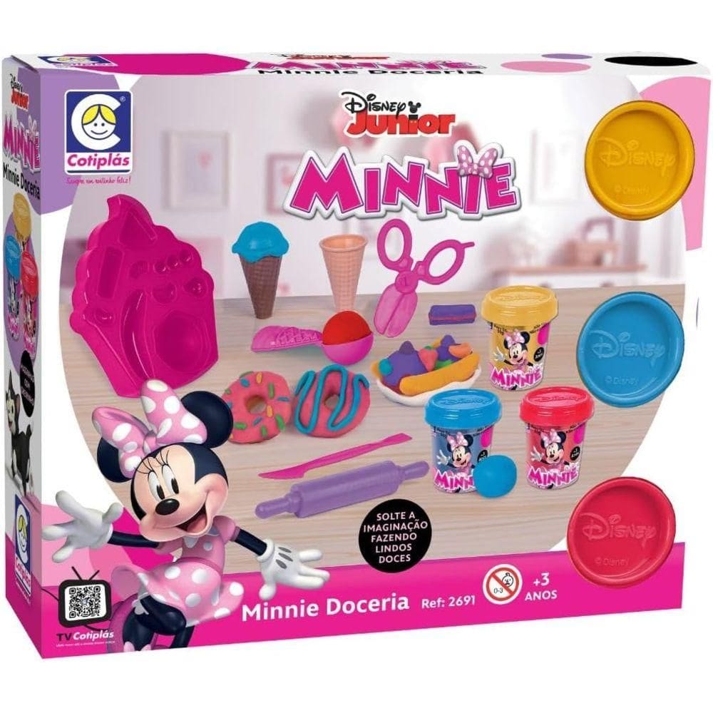 Kit de Massinhas da Minnie Doceria com Acessórios - Cotiplás