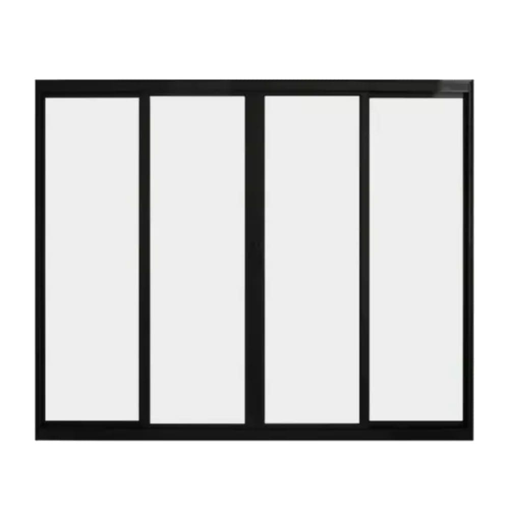 Janela de Correr em Alumínio com 4 Folhas 1,00x1,20 Metros Preto Sem Grade - PTORD2231 - HALE