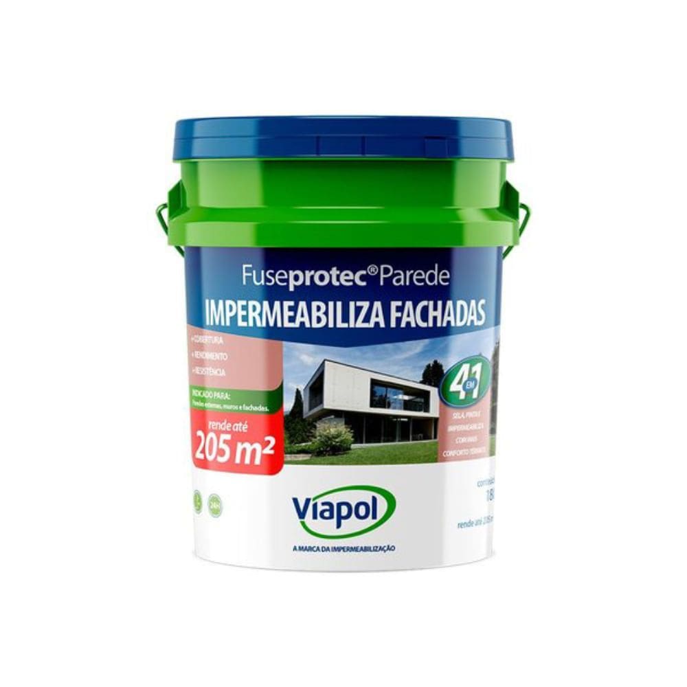 Viaflex Fuseprotec Impermeabilizante para Parede e Fachada 18kg - V0217390 - VIAPOL