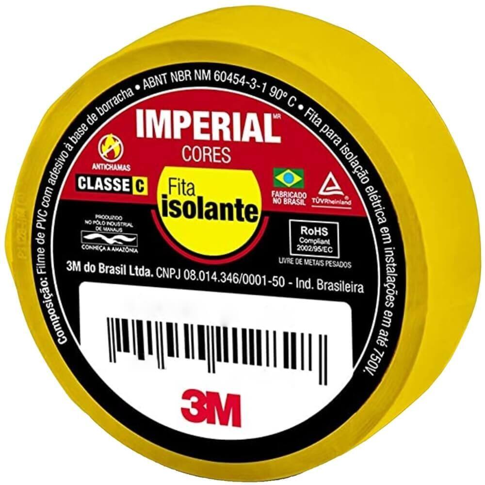 Fita Isolante Imperial 18 mm x 10 Metros Amarela - HB004297949 - 3M