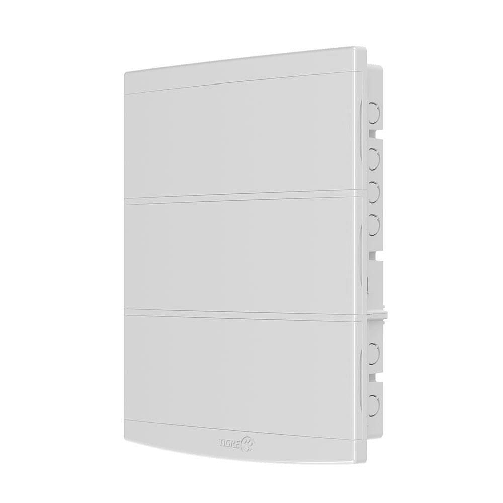 Quadro de Distribuição Slim 48 Disjuntores Sem Barramento Porta Branca - 33.04.083.0 - TIGRE