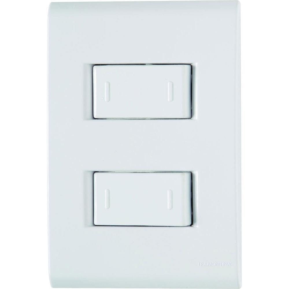 Conjunto Liz Branco 4x2 com 2 Interruptores Paralelos de 10 Ampères e 250 Volts - 57170041 - TRAMONTINA