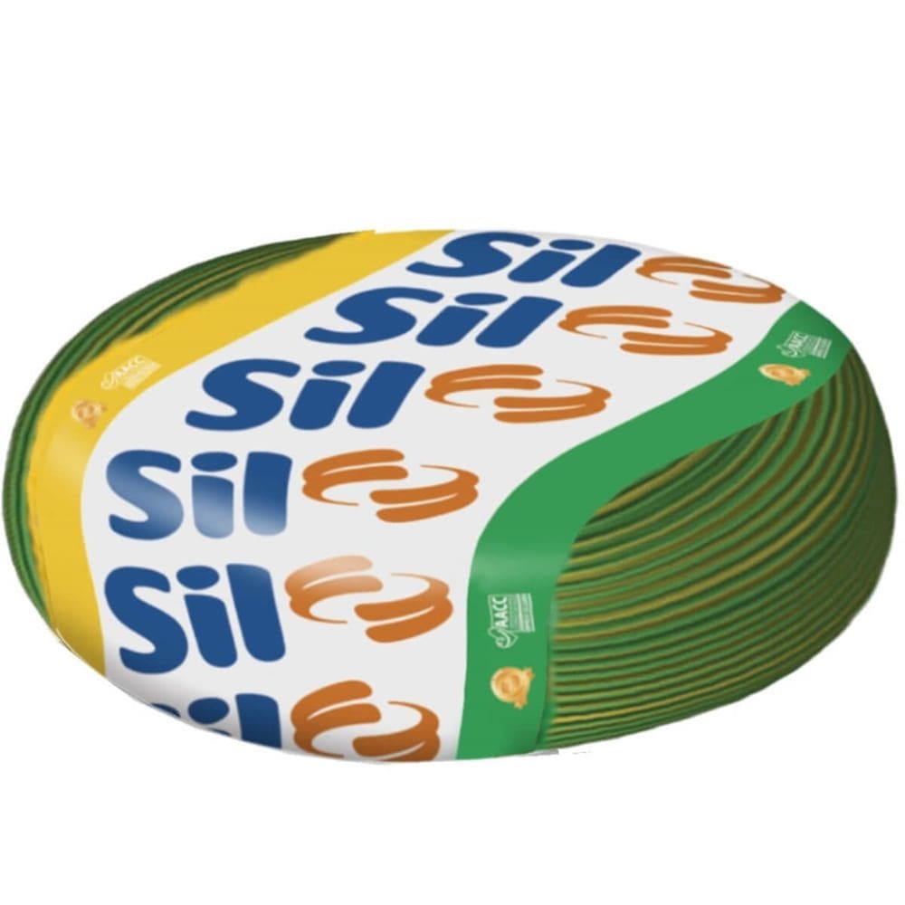 Cabo Flexsil de Cobre 4mm 750 Volts Verde e Amarelo com 100 Metros - 3.019 VD/AM - SIL