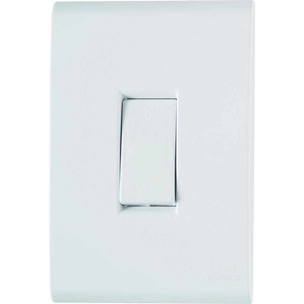 Conjunto Liz Branco 4x2 com 1 Interruptor Bipolar de 10 Ampères e 250 Volts - 57170004 - TRAMONTINA