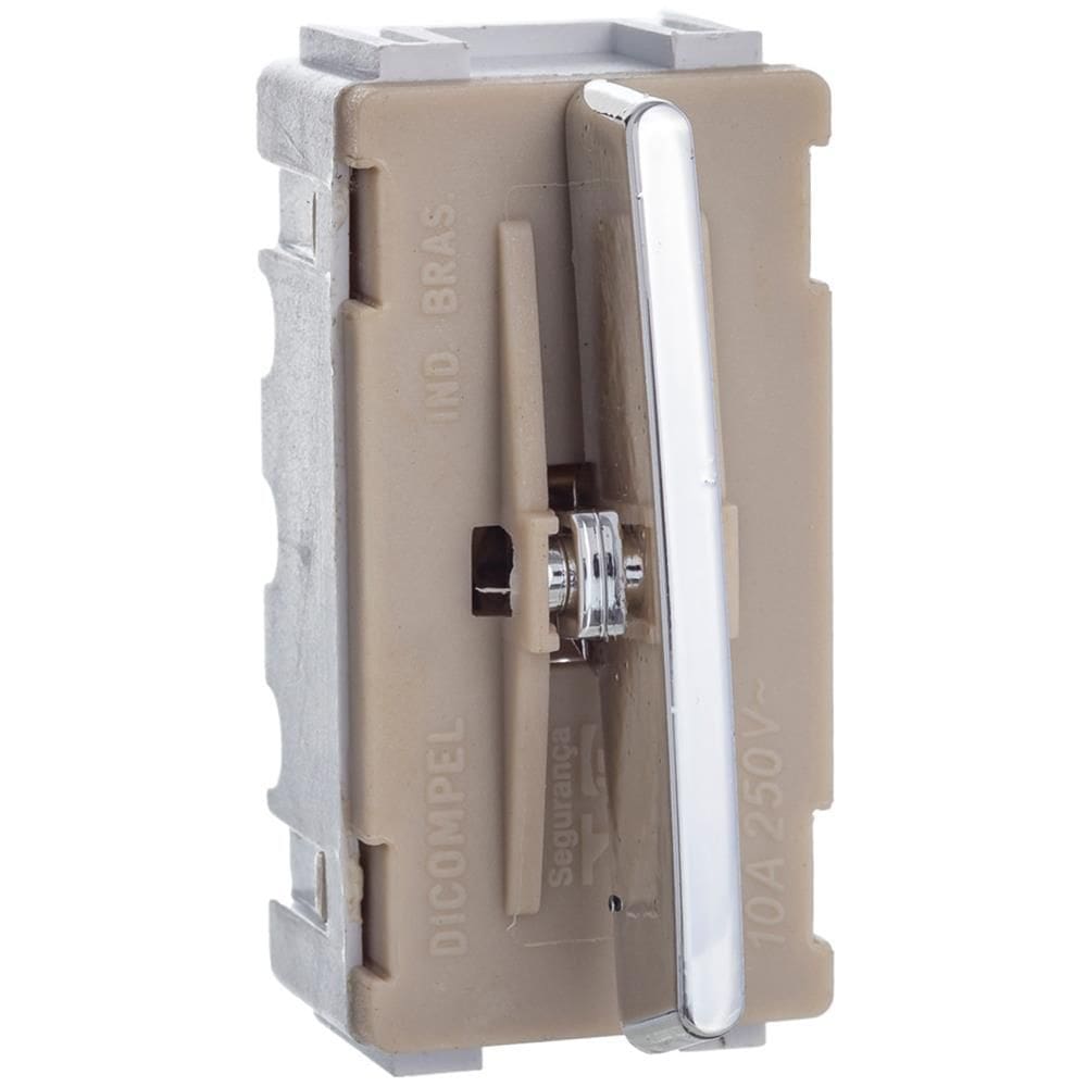 Módulo de Interruptor Pulsante Cromado de 10 Ampères e 250 Volts da Linha Novara - DC1200-36 - DICOMPEL